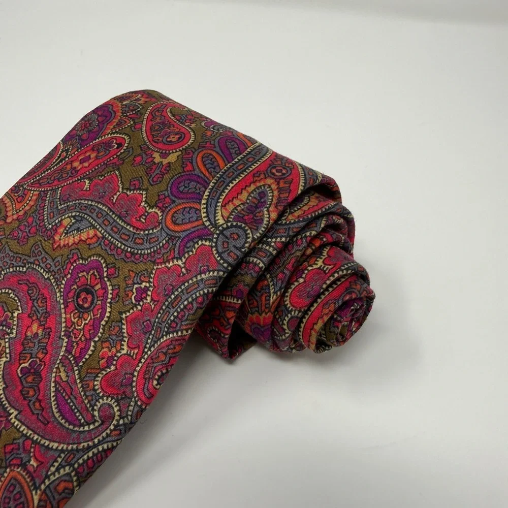 Liberty of London Necktie Mens OS‎ Multicolor Paisley 100% Cotton Made in USA